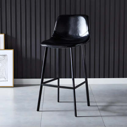 Leather Bucket Iron Bar Stool