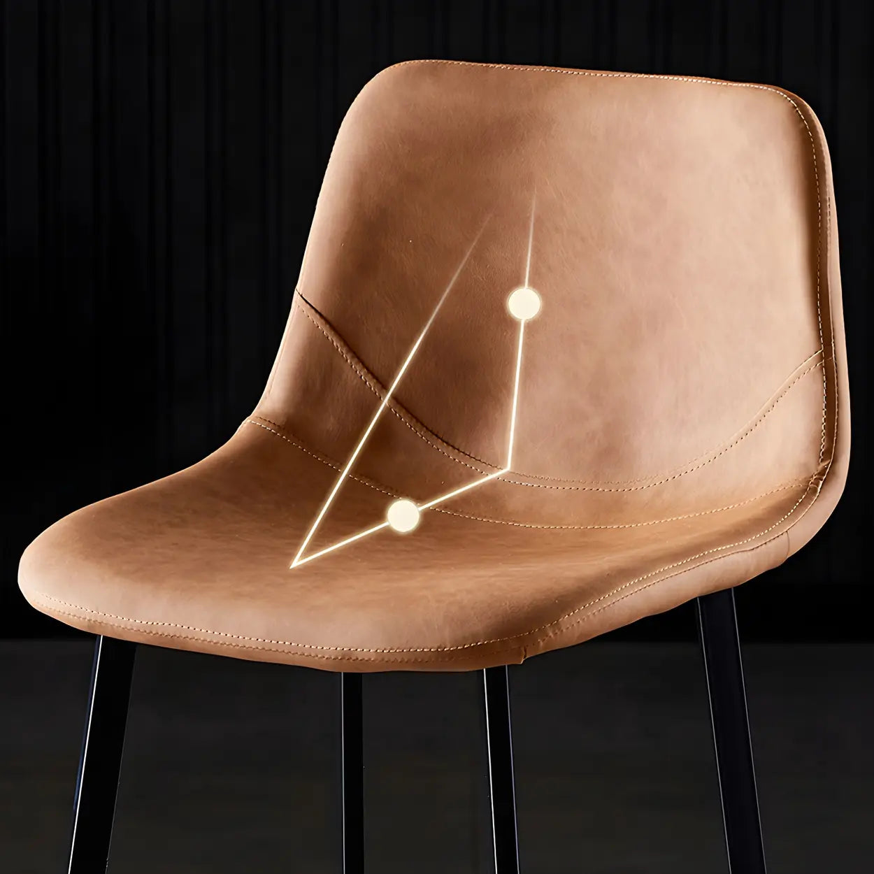 Leather Bucket Iron Bar Stool