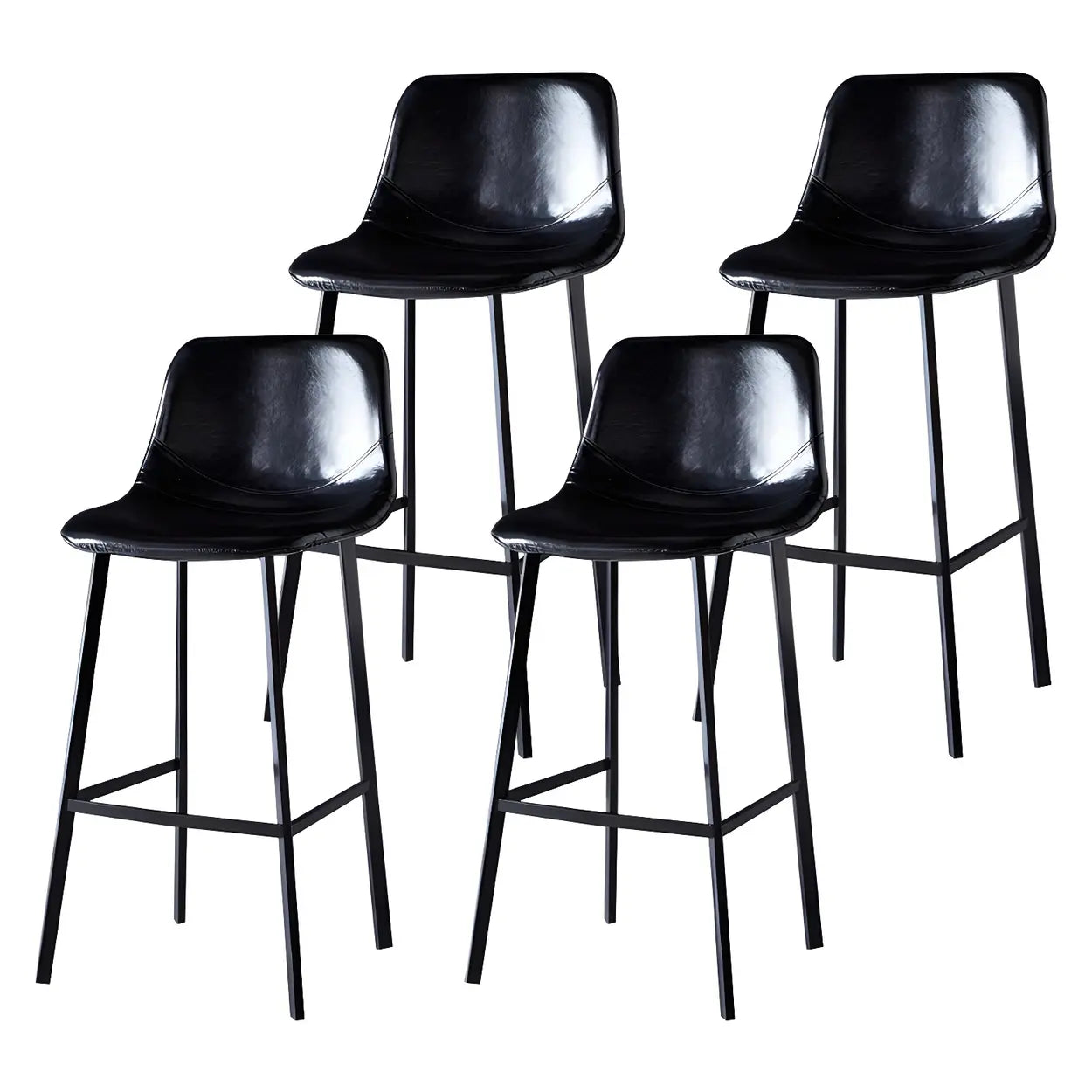 Leather Bucket Iron Bar Stool