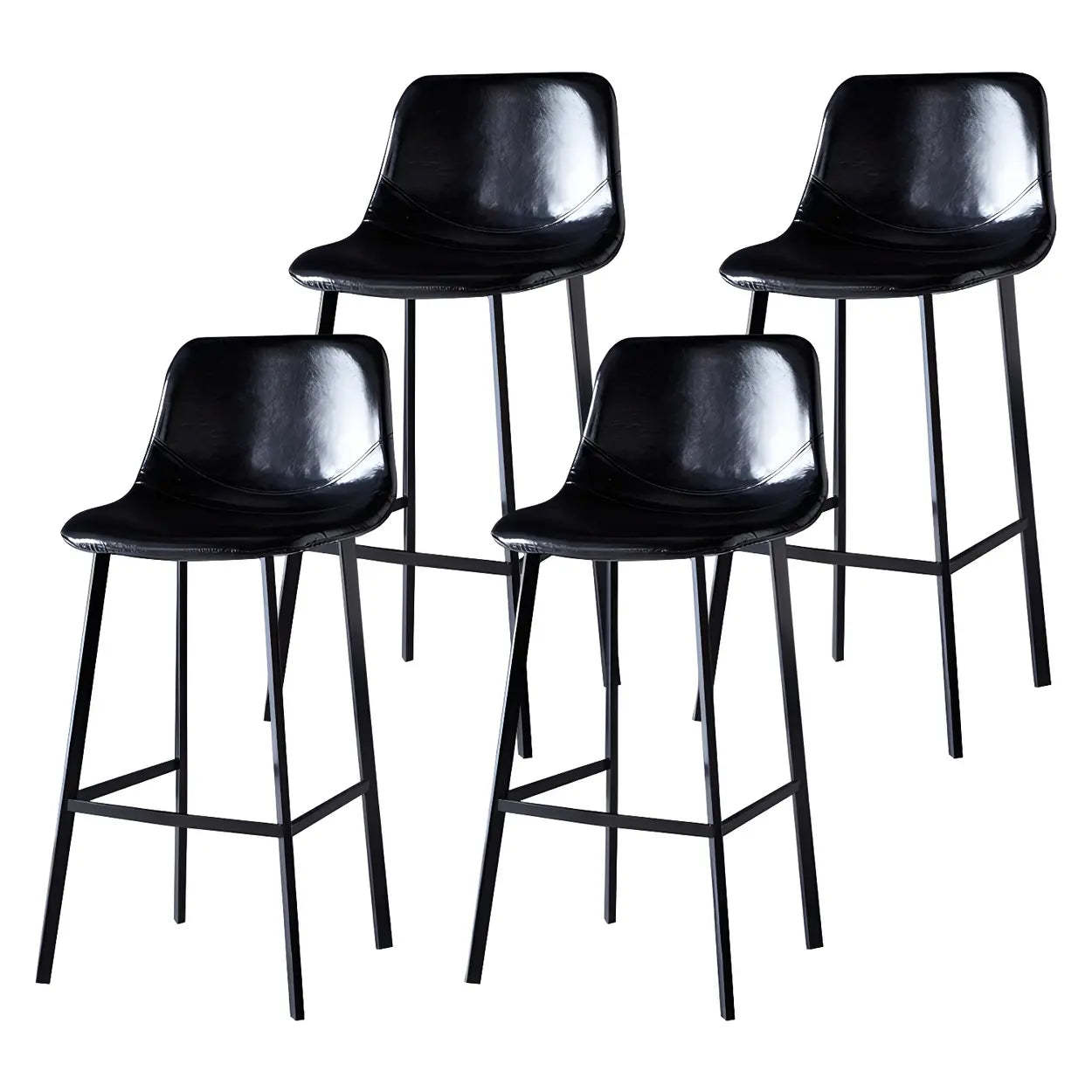 Leather Bucket Iron Bar Stool