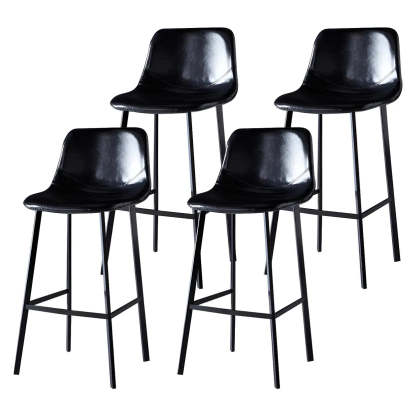 Leather Bucket Iron Bar Stool