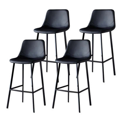 Leather Bucket Iron Bar Stool — 1 Piece / Grey