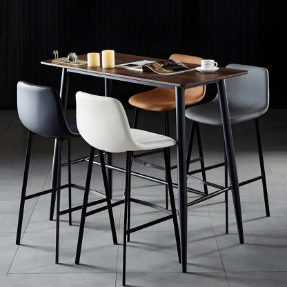Leather Bucket Iron Bar Stool