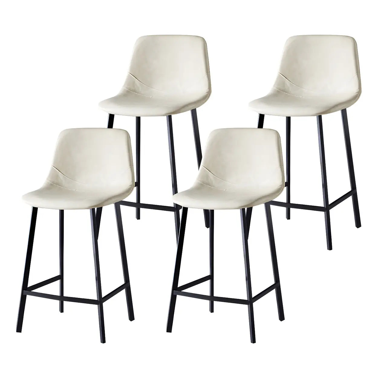 Leather Bucket Iron Bar Stool