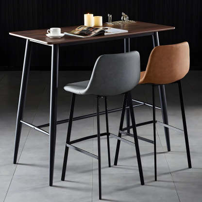 Leather Bucket Iron Bar Stool