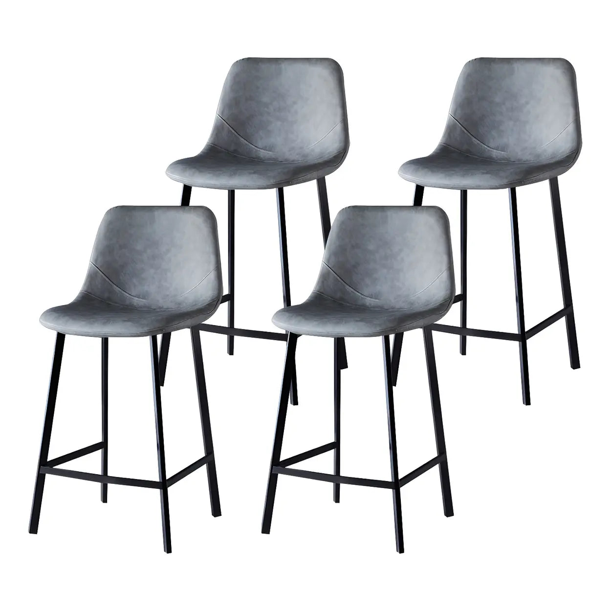 Leather Bucket Iron Bar Stool