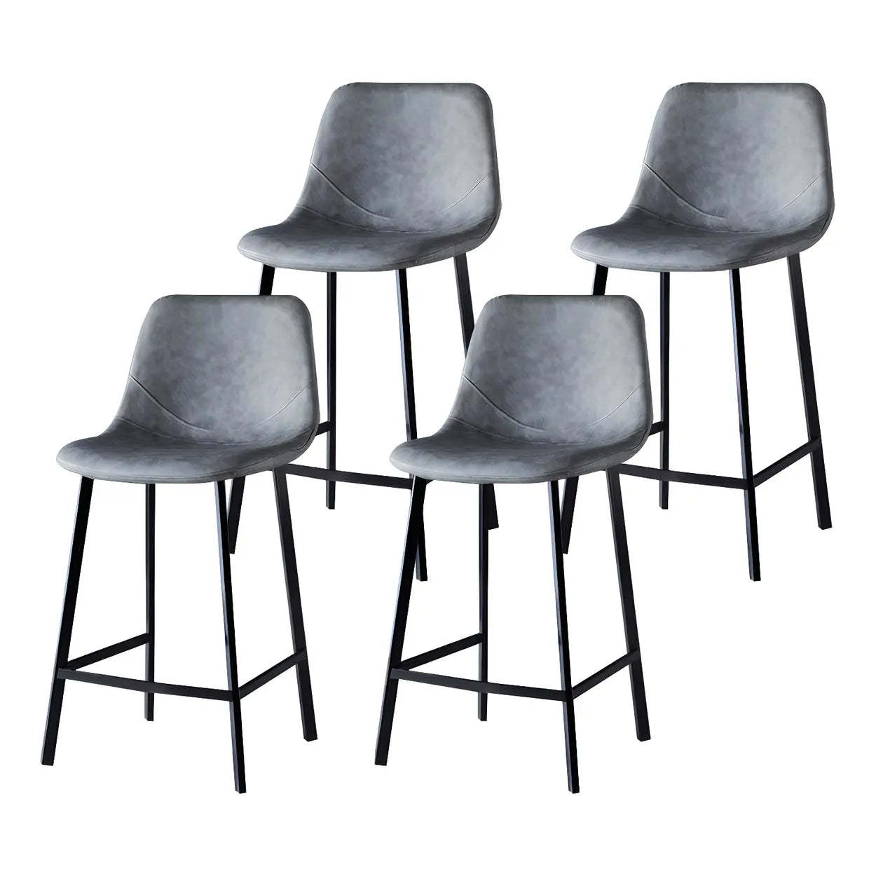 Leather Bucket Iron Bar Stool