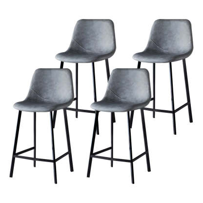 Leather Bucket Iron Bar Stool