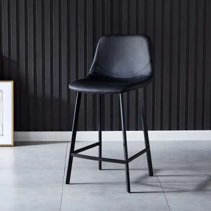 Leather Bucket Iron Bar Stool