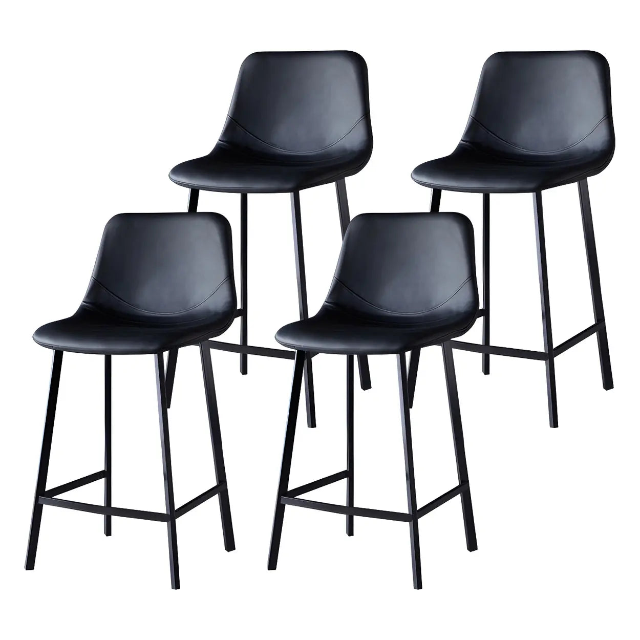 Leather Bucket Iron Bar Stool