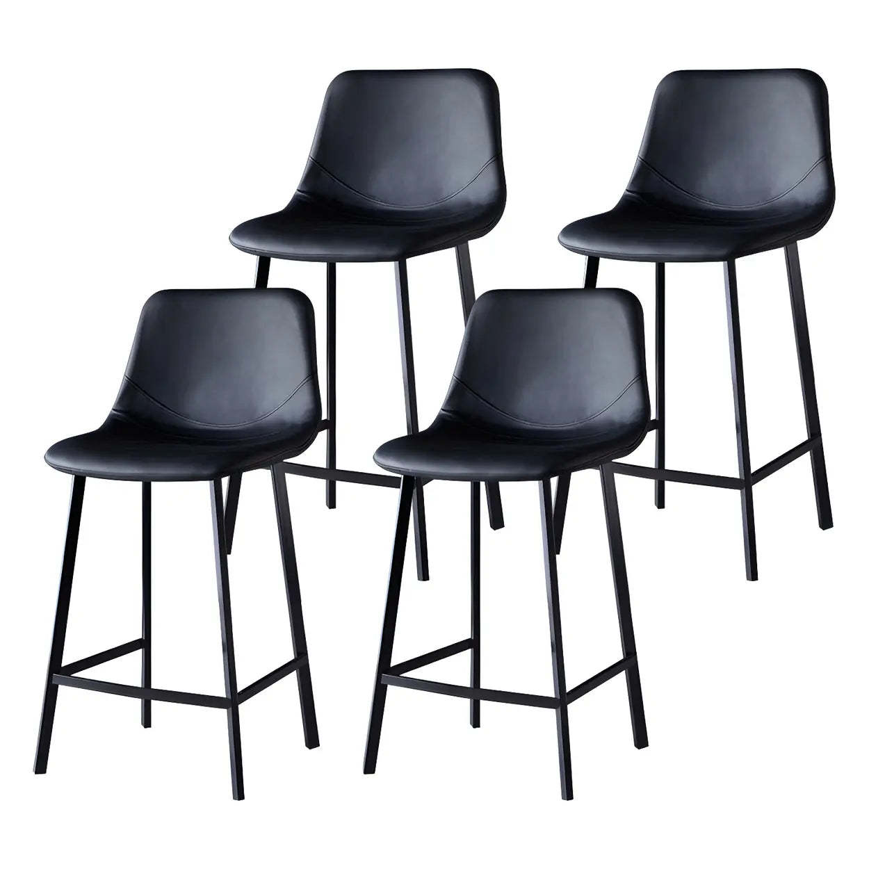Leather Bucket Iron Bar Stool
