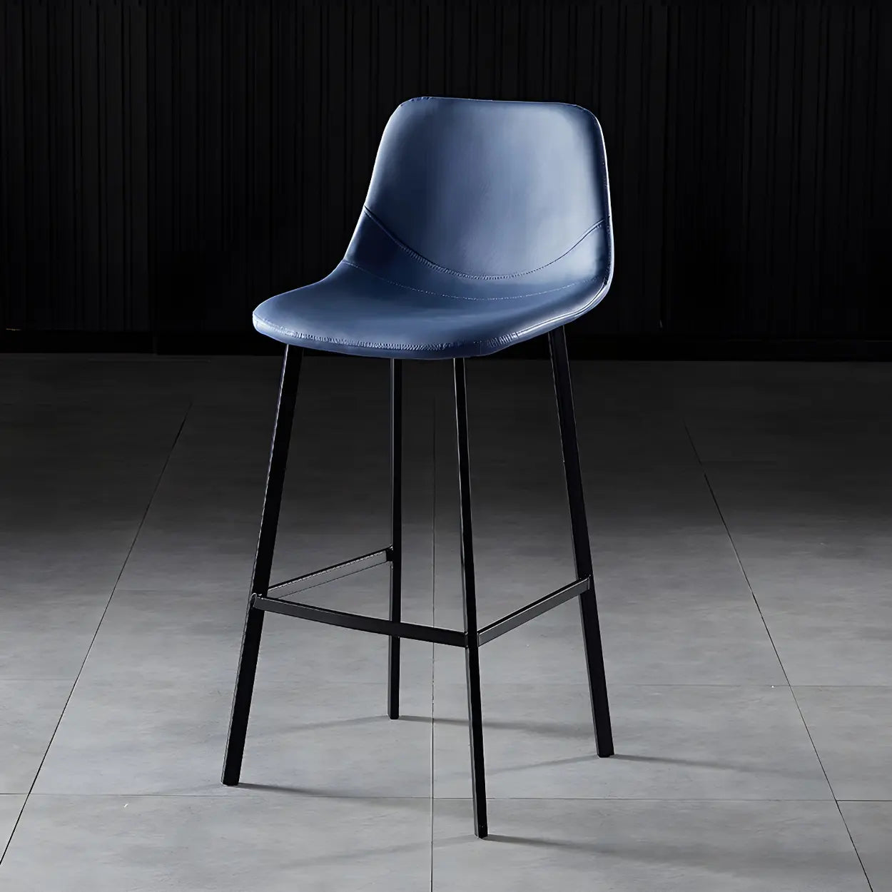 Leather Bucket Iron Bar Stool