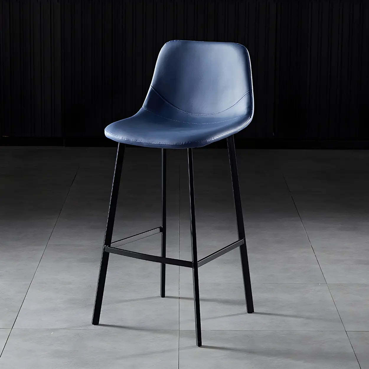 Leather Bucket Iron Bar Stool
