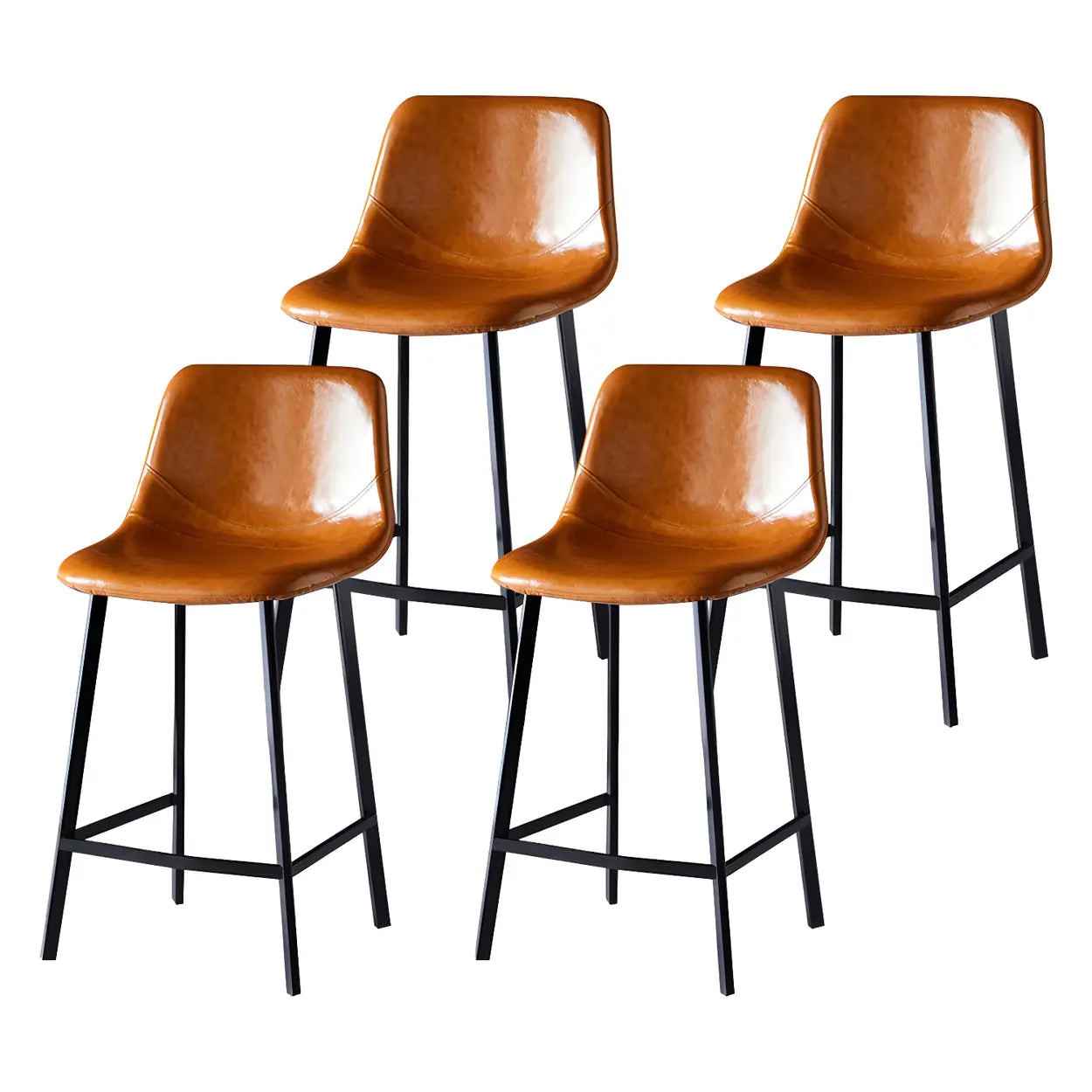 Leather Bucket Iron Bar Stool