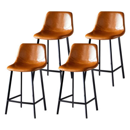 Leather Bucket Iron Bar Stool