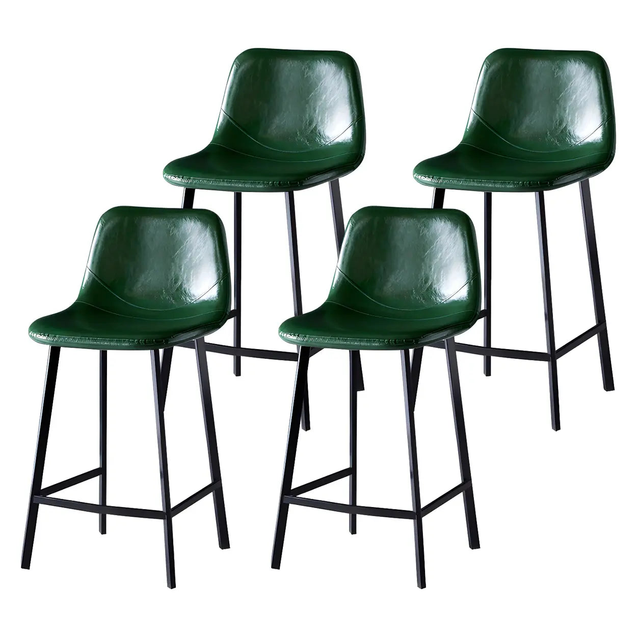 Leather Bucket Iron Bar Stool