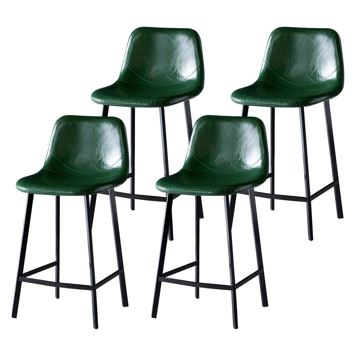 Leather Bucket Iron Bar Stool