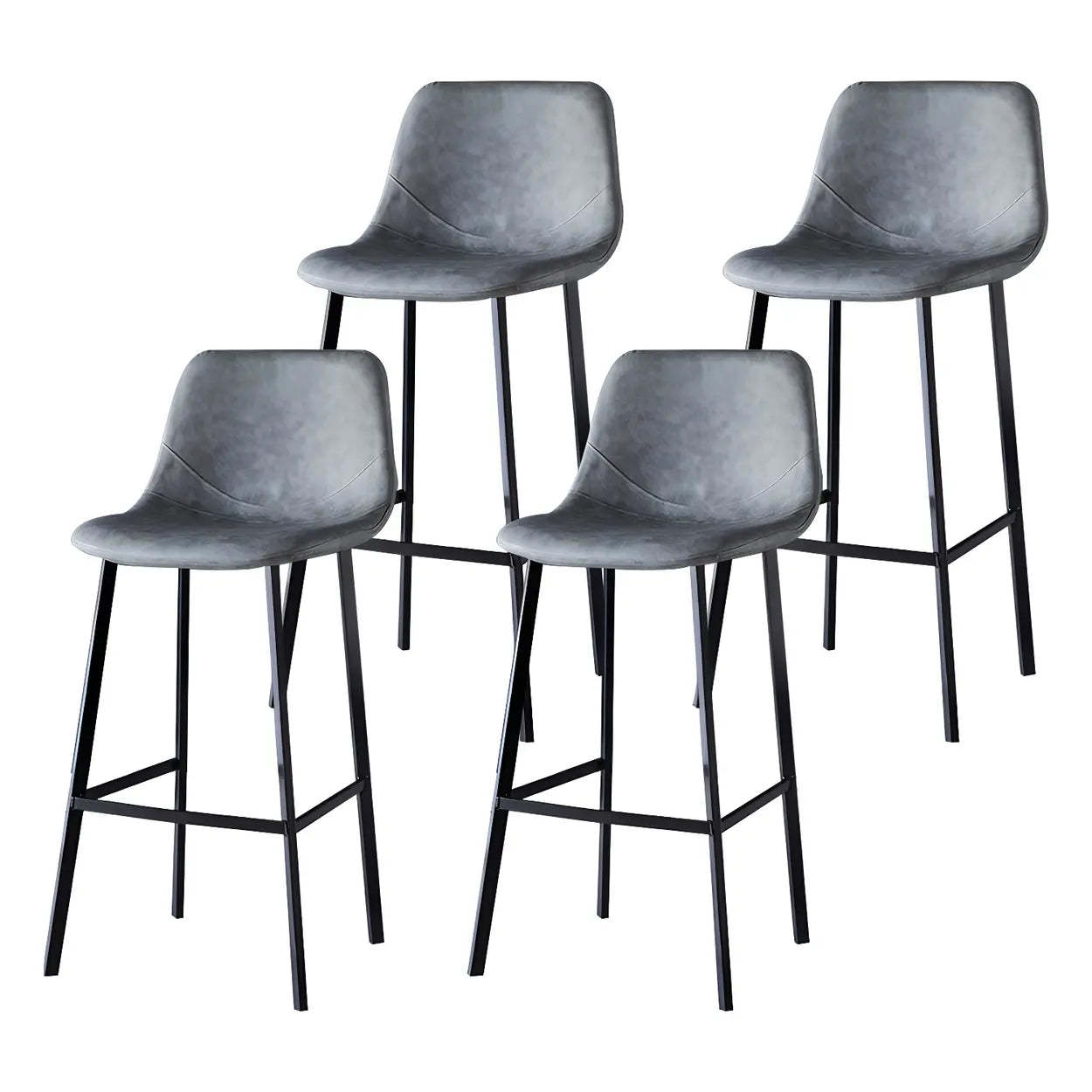 Leather Bucket Iron Bar Stool