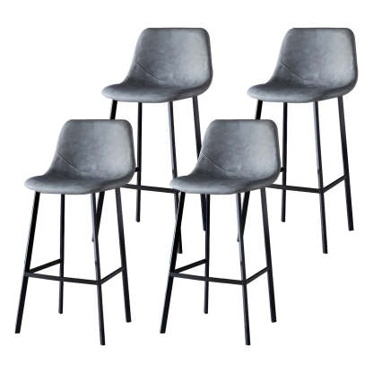 Leather Bucket Iron Bar Stool