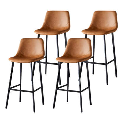 Leather Bucket Iron Bar Stool