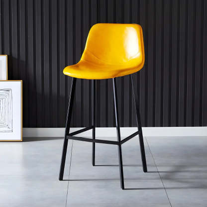 Leather Bucket Iron Bar Stool