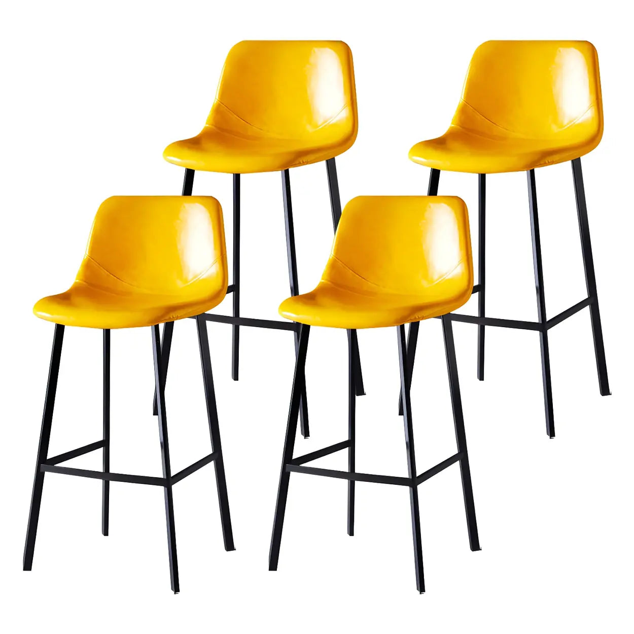 Leather Bucket Iron Bar Stool