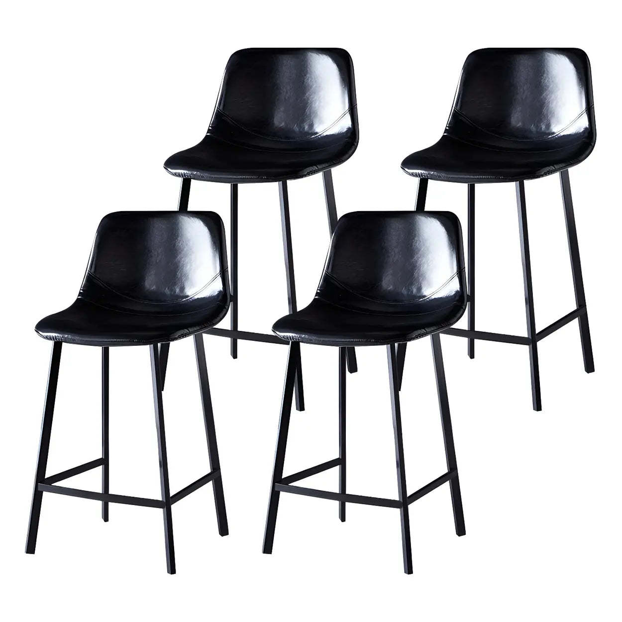 Leather Bucket Iron Bar Stool