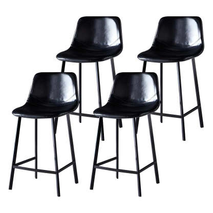 Leather Bucket Iron Bar Stool