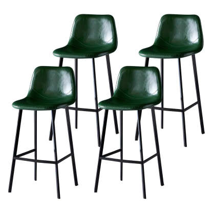 Leather Bucket Iron Bar Stool