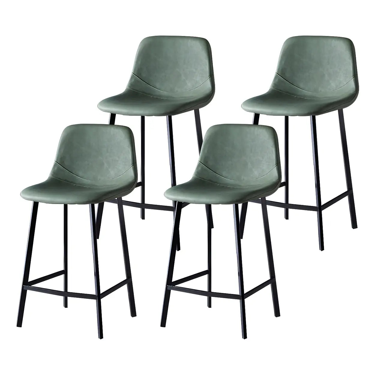 Leather Bucket Iron Bar Stool
