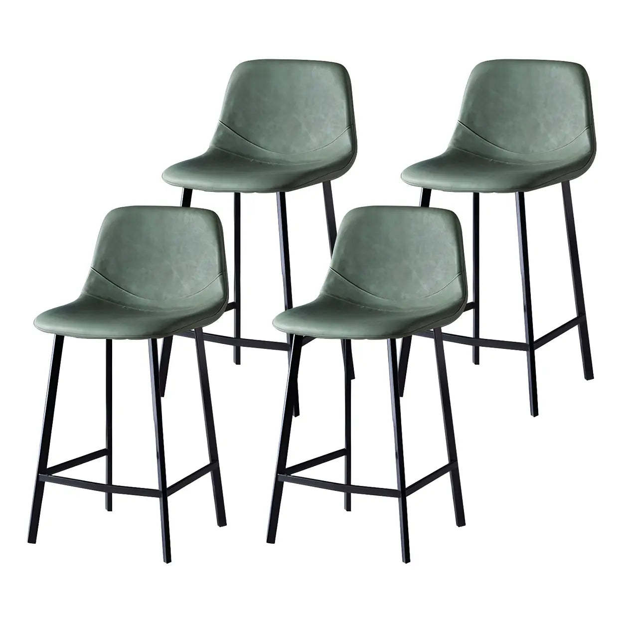 Leather Bucket Iron Bar Stool