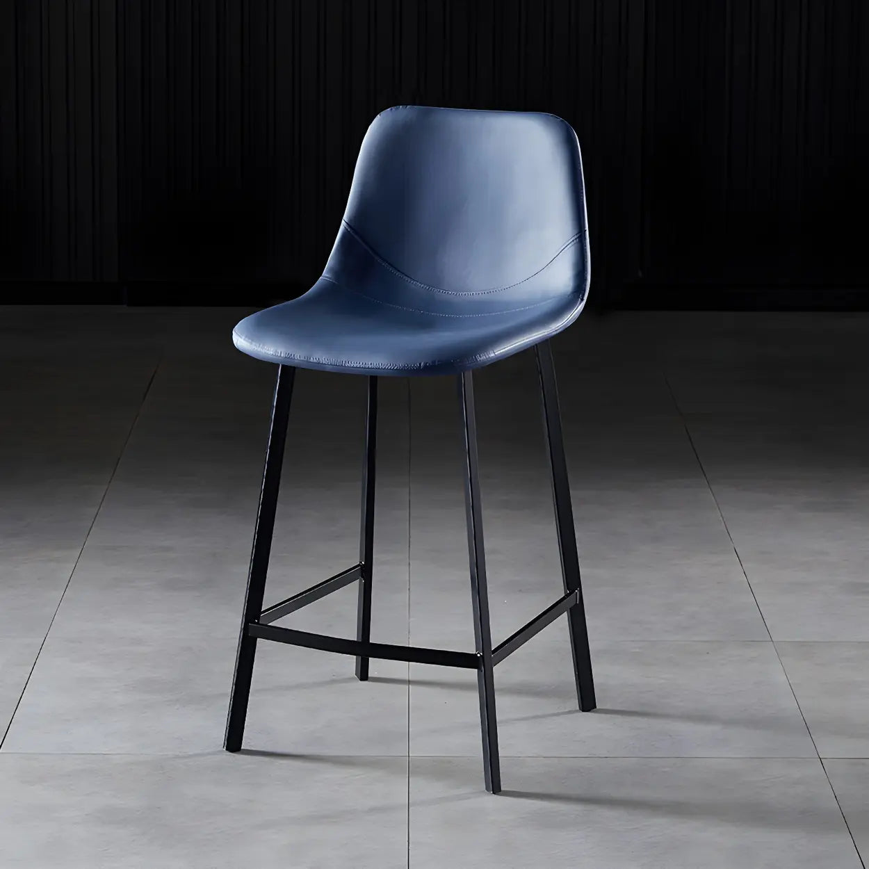 Leather Bucket Iron Bar Stool