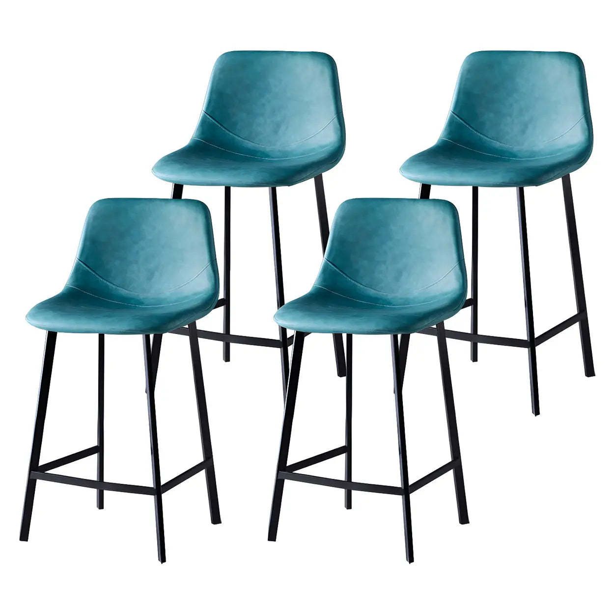 Leather Bucket Iron Bar Stool