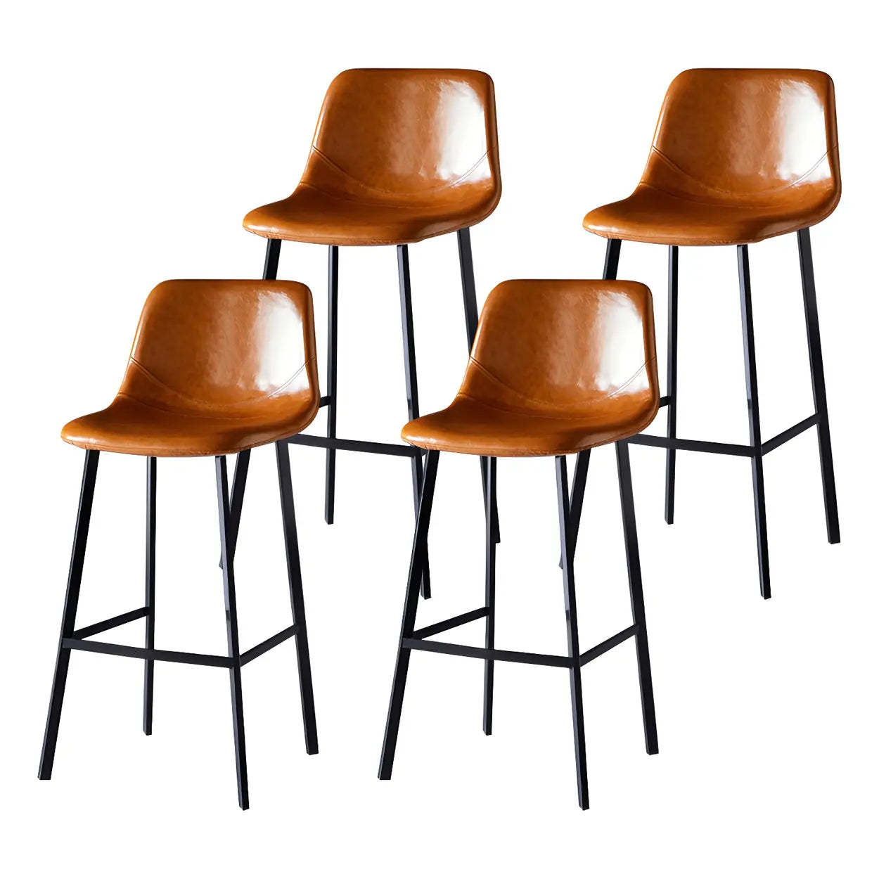 Leather Bucket Iron Bar Stool