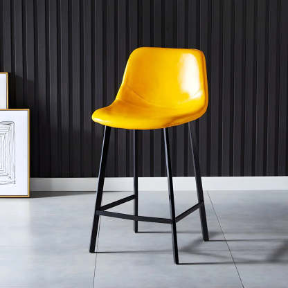 Leather Bucket Iron Bar Stool