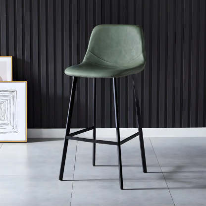 Leather Bucket Iron Bar Stool