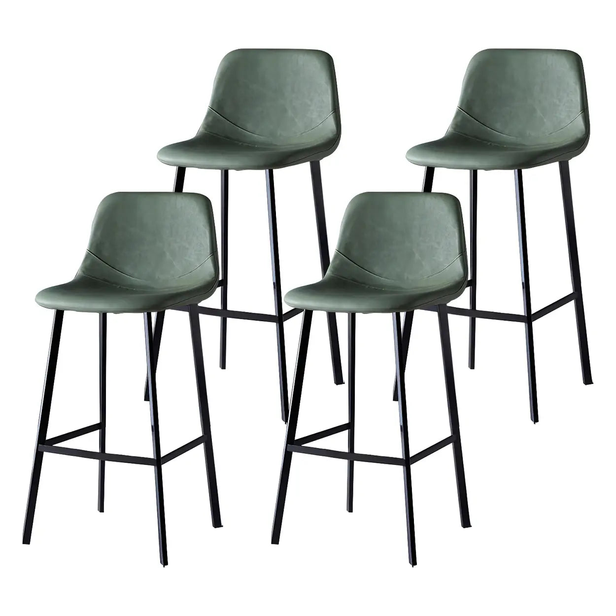 Leather Bucket Iron Bar Stool
