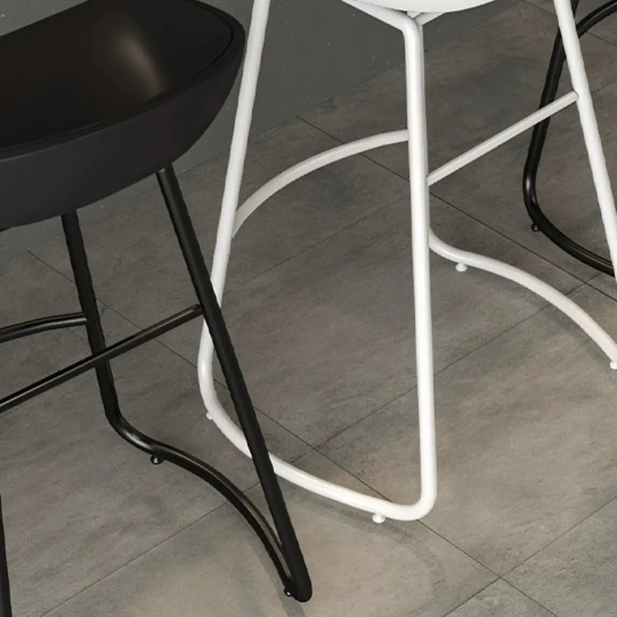 Bucket Low-Back Metal Sled Armless Bar Stool — Yellow