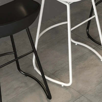 Bucket Low-Back Metal Sled Armless Bar Stool — Yellow
