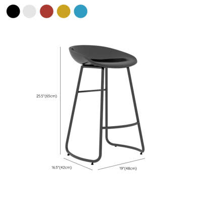 Bucket Low-Back Metal Sled Armless Bar Stool