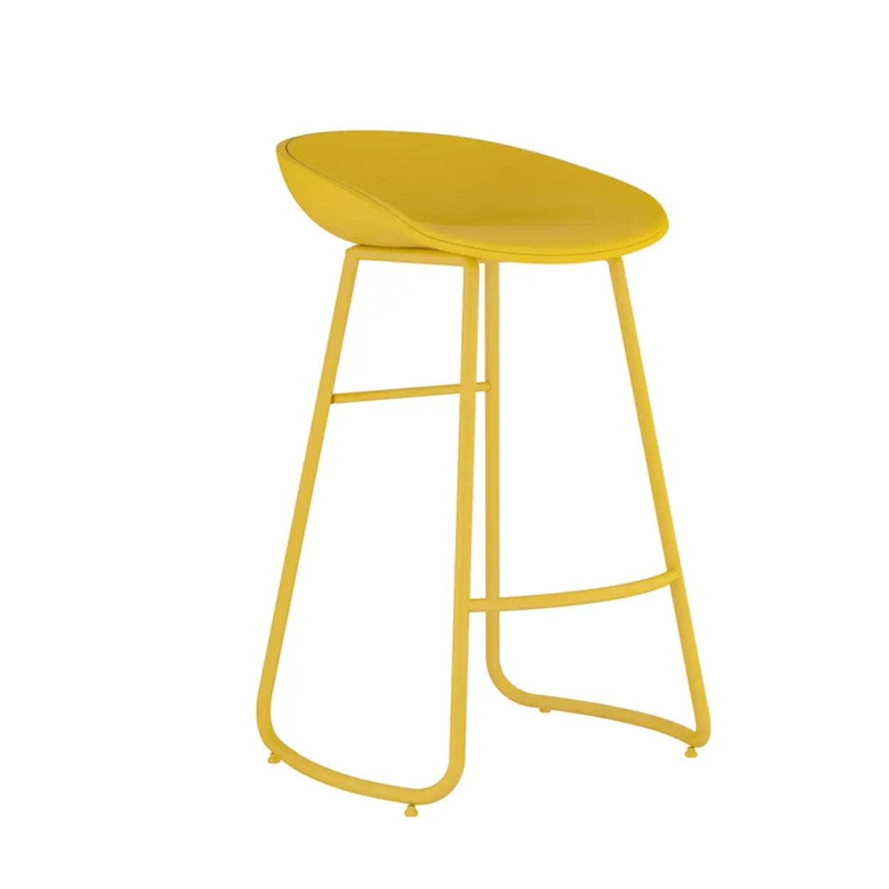 Bucket Low-Back Metal Sled Armless Bar Stool — Red