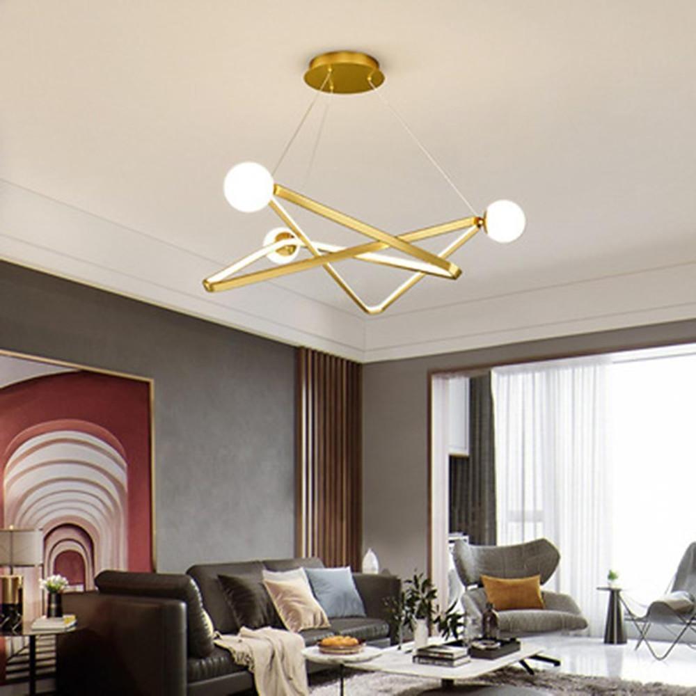 Geometric Design LED Modern Chandeliers Glass Pendant Lights Hanging Lamp-Lighom