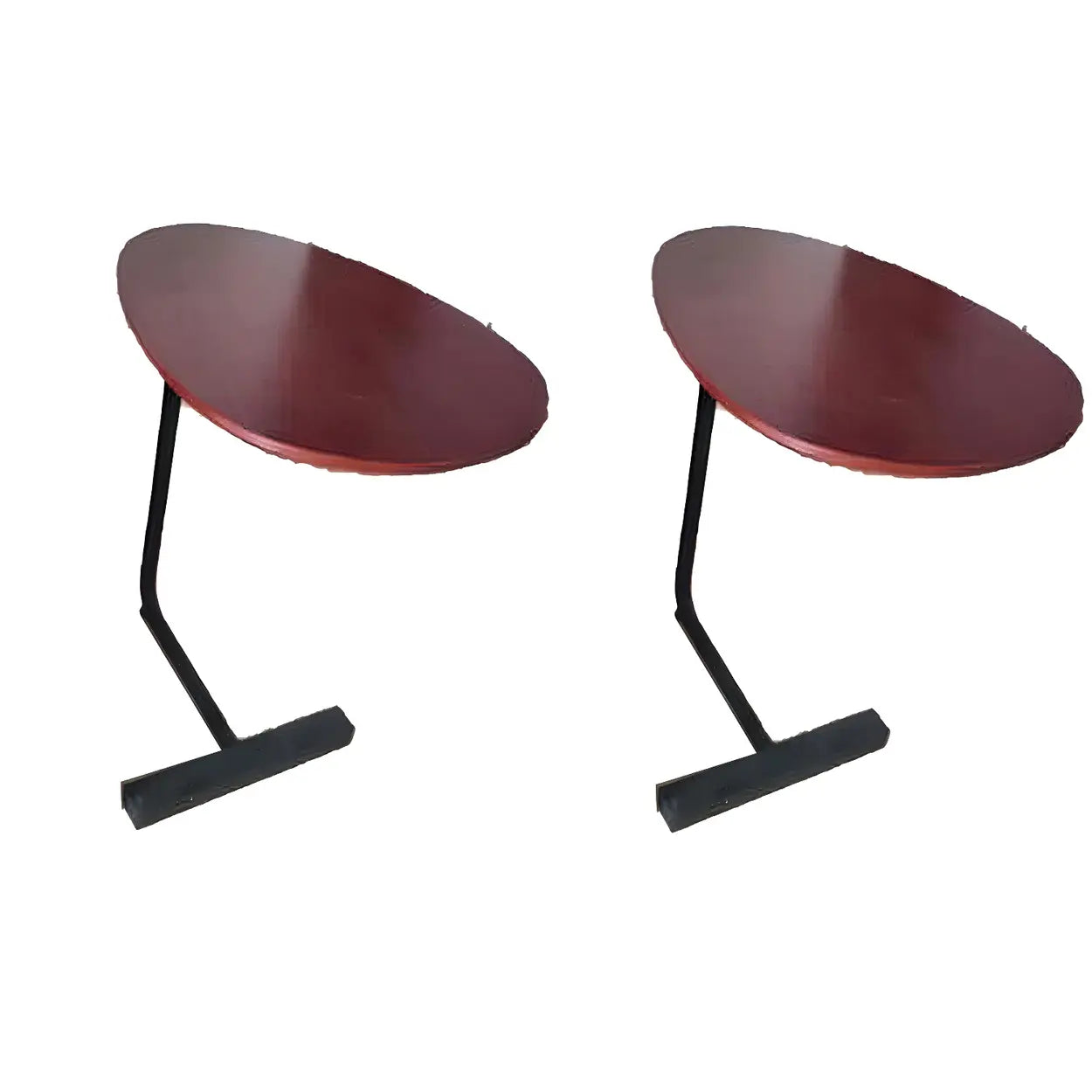 C-Shape Metal-Wood Side Table