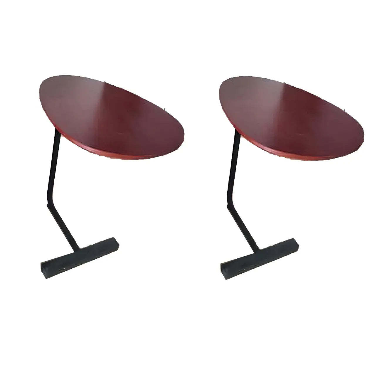 C-Shape Metal-Wood Side Table