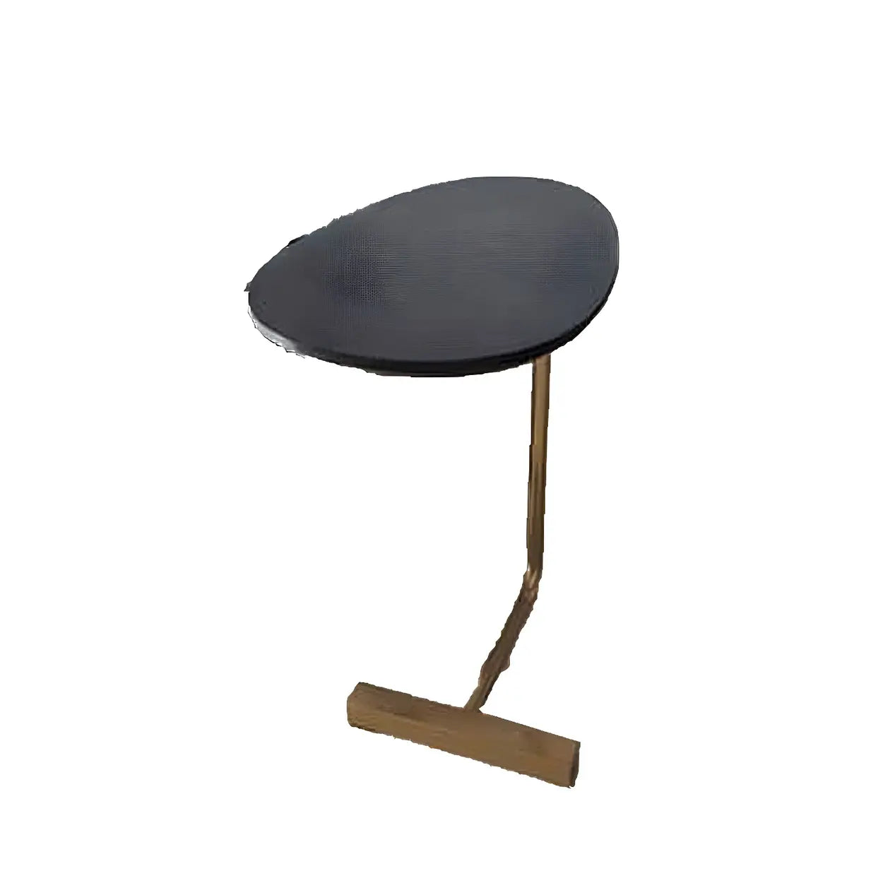 C-Shape Metal-Wood Side Table