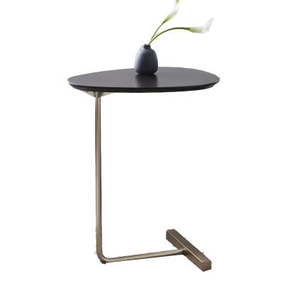 C-Shape Metal-Wood Side Table