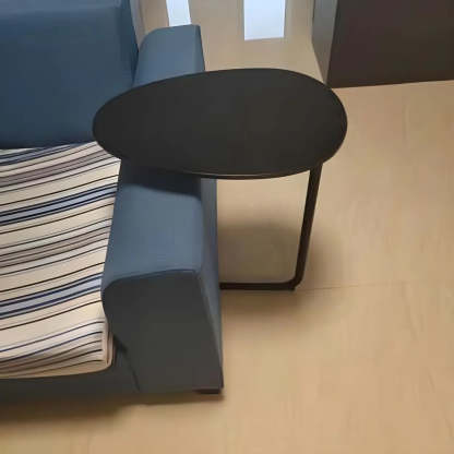 C-Shape Metal-Wood Side Table