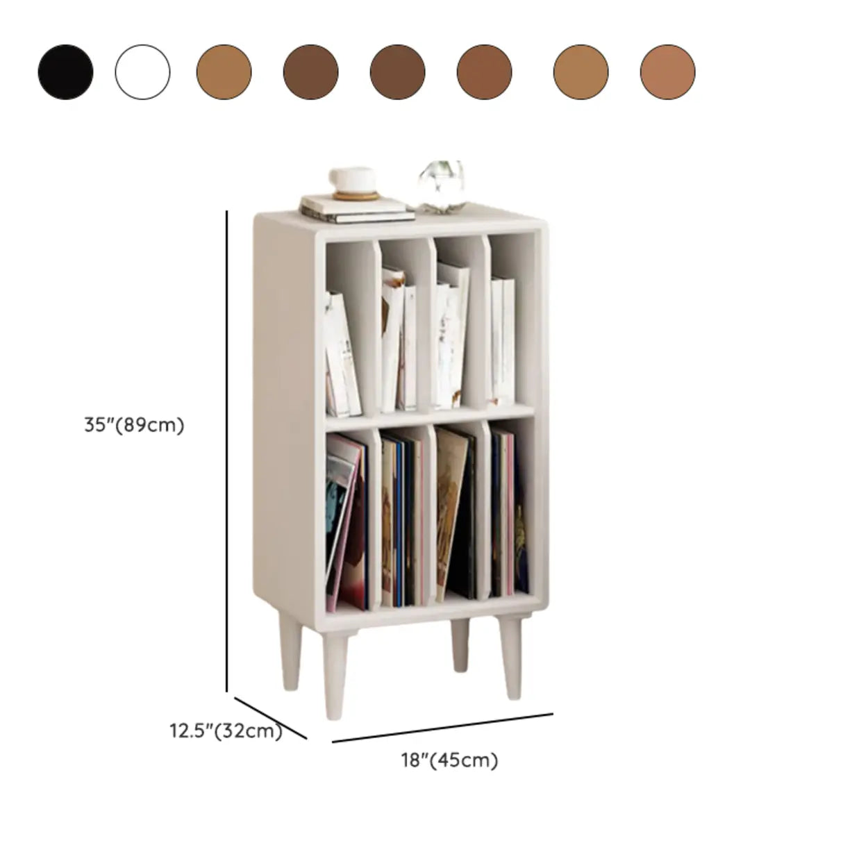 Fashion Pine Wood Small Vertical Bookcase