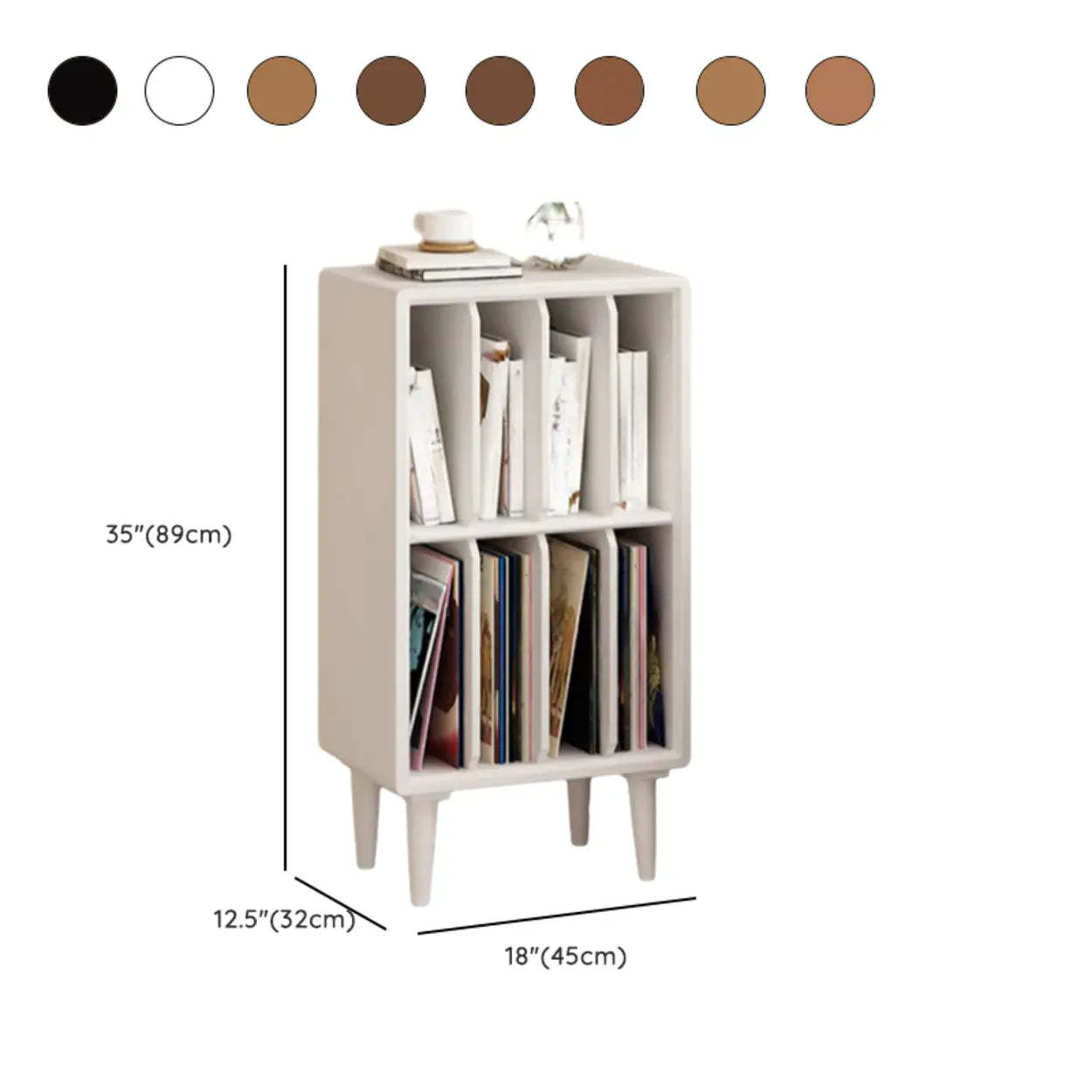 Fashion Pine Wood Small Vertical Bookcase