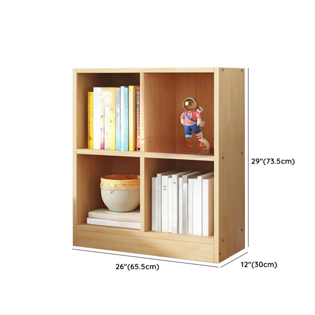 Simple Natural Pine Closed Bookcase